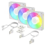 Refrigeração Ar ARCTIC 140 mm BioniX P14 A-RGB Branco PWM 3 unidades