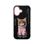 Funda Nimmy Friends Maine Glasses Series 3D Brodée Noire pour iPhone 16