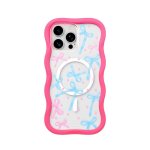 Funda Youngkit Wavy Silicone Rose Néon Compatible MagSafe pour iPhone 16 Pro Max