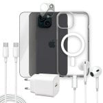 Apokin Pack 7 en 1 Funda Magnétique Transparente et Accessoires pour iPhone 15