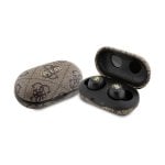 Auriculares Guess TWS polipiel 4G ENC sem fios com estojo de carregamento castanho