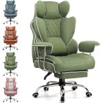 Gtplayer Gaming Chair With Spring Lumbar Support, Footrest, 180kg - Green