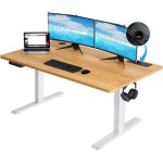 Mesa gaming elevable GTPLAYER 160x70 cm eléctrica USB marrón