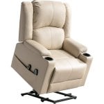 Sillón Relax Eléctrico Con Asistencia De Elevación, Sillón Para Tv Con Masaje Y Función Reclinable, Sillón Powerlift Para Personas Mayores - Beige
