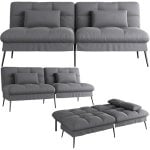 Canapé GTPLAYER 3 Places Convertible Dossier Réglable Tissu Gris