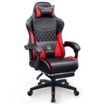 Chaise GTPLAYER Gaming Double Dossier Dorsal Repose-pieds Rouge
