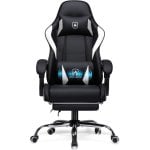 Silla Gaming GTPLAYER Ergonómica con Masaje Lumbar y Reposapiés 150 kg - Negra
