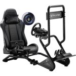 Gtplayer Cockpit Simulador Con Altavoces 3d Monitor Y Pedales Ajustable - Negro