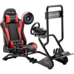 Gtplayer Cockpit Simulador Con Altavoces 3d Monitor Y Pedales Ajustable - Rojo