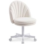 Chaise de bureau GTPLAYER Home Office blanche sans accoudoirs hauteur réglable