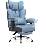 Cadeira Gaming GTPLAYER Ergonómica com Apoio para Pés e Reclinação 150° Azul