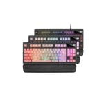 Clavier Mars Gaming Mkax H-mechl TKL RGB complet avec repose-poignets gel français rose