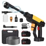 Hidrolimpiadora Autrucker Inalámbrica 21V 500W 70 Bar con Boquilla 6 en 1 y 2 Baterías
