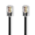 Câble Téléphonique Nedis RJ-10 Male 2m Noir