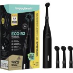 Vibrationszahnbürste Happybrush ECO R2 Allblack 3 Modi 4 Bürstenköpfe Timer