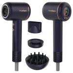 Ionen Föhn WEBBER 05HD-1698 1600W 3 Temperaturstufen 3 Geschwindigkeiten Diffusor Konzentrator Blau Gold