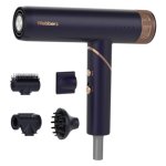 Secador de Pelo Iónico WEBBER 05HD-1998F 2000W 2 Temperaturas 3 Velocidades con Difusor Plegable Navy Oro