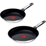 Emotion+ Pfannen Set aus Edelstahl 18/10 Keramik Antihaft Induktion 24/28 cm