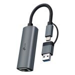 Carte Réseau TP-Link UE310C USB Type-A/Type-C Gigabit 1000 Mbit/s Gris