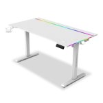 Mesa Gaming Alpha Gamer Zorya 140cm Acier et MDF RGB Blanc