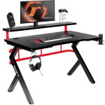 Mesa Gaming Huzaro Hero 116cm Fibre de carbone avec gestion des câbles