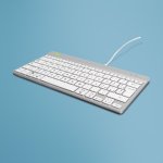 Tastiera R-Go Tools Compact Break ergonomica cablata QWERTY italiano bianca
