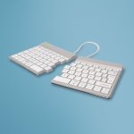 Tastiera R-Go Tools Split Break ergonomica wireless AZERTY francese bianca