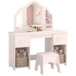 Penteadeira Aiyaplay Infantil 3 Espelhos Desmontaveis Rosa