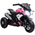 Moto eléctrica infantil Homcom 3 ruedas faros música bocina rosa