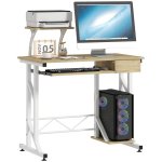 Mesa de escritorio Homcom con cajón, bandeja teclado y soporte CPU 90x50x100 cm