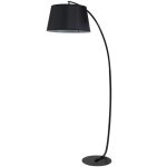 Lámpara de Pie Arco Homcom con Pantalla de Tela Negra para Salón