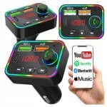 Transmisor FM Tracer SoundCast Bluetooth 5.3 USB-C 25W LED RGB manos libres