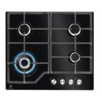 Plaque de cuisson Electrolux KGG64362K 4 feux gaz noir verre