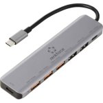 Hub Renkforce 7 portas 10 Gbit/s USB-C RF-7465828 compacto cinzento