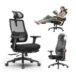 Chaise Ergonomique Newtral MagicH-BP Reposapiés 4D Noir
