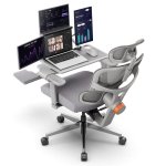 Sedia ergonomica Newtral NT002 con poggiapiedi e supporto lombare regolabile