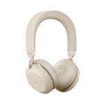 Auriculares Jabra Evolve2 75 inalámbricos Bluetooth con cancelación de ruido, micrófono y base de carga beige
