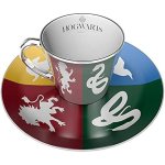 Set Harry Potter Taza Espejo Y Plato Cuatro Casas Hogwarts 300 Mls