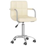 Chaise de bureau VidaXL 334669 Creme avec levage gaz