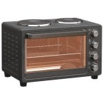 Mini Four Blossom 28L 2600W 100-230°C 2 Plaques Chauffantes Grill Noir
