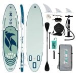 Tabla de paddle surf hinchable Funwater Tortuga Marina Verde Menta 320x83 cm