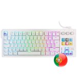 Mars Gaming MK-MASTER TKL Tastatur weiß mit Hot-Swap Switches und SmartDeck LCD, Gasket-Mount