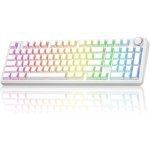 Teclado Aula F99 Pro mecánico inalámbrico RGB Hot Swap blanco