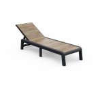 Tumbona Exterior Keter Porto Gris con respaldo ajustable 4 posiciones