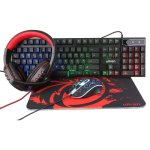 Clavier ULTRON HAWK membrane complet LED QWERTZ allemand avec souris incluse