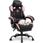 GTPLAYER Gaming-Stuhl Rosa mit Fußstütze und Armlehnen
