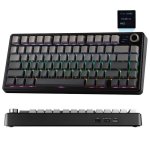 Tastiera Aula F75 Max 75% compatta RGB schermo TFT Hot Swap Bluetooth US Grigio