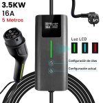 Chargeur EV portable JUNSUN 3,68 kW 16 A monophasé Type 2 câble 5m IP67