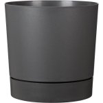 Vaso redondo Plano+ Scheurich Cinz metalico 29 cm diametro 14 L