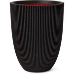 Maceta redonda Capi Groove NL Elegant Low Negra 34 x 46 cm